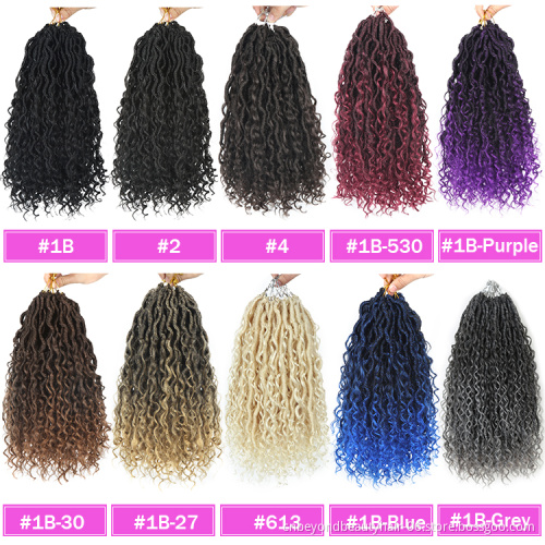 Ombre Brown Crochet Braids Hair Synthetic Passion Twist River Locs With Curly ends Goddess Braiding Hair Extension Faux Locs